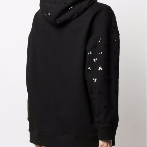 Valentino Sequin Logo Detail Hoodie Rare - Picture 3 of 8